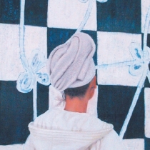 Panel II five spaces TSSST, 2000, oil on canvas, 90 x 60 cm