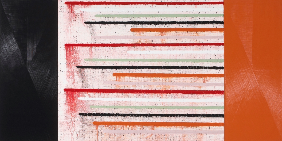 The Fold - linear (No.1140) [detail], 2011, oil on canvas (Triptych), 120 x 240 cm